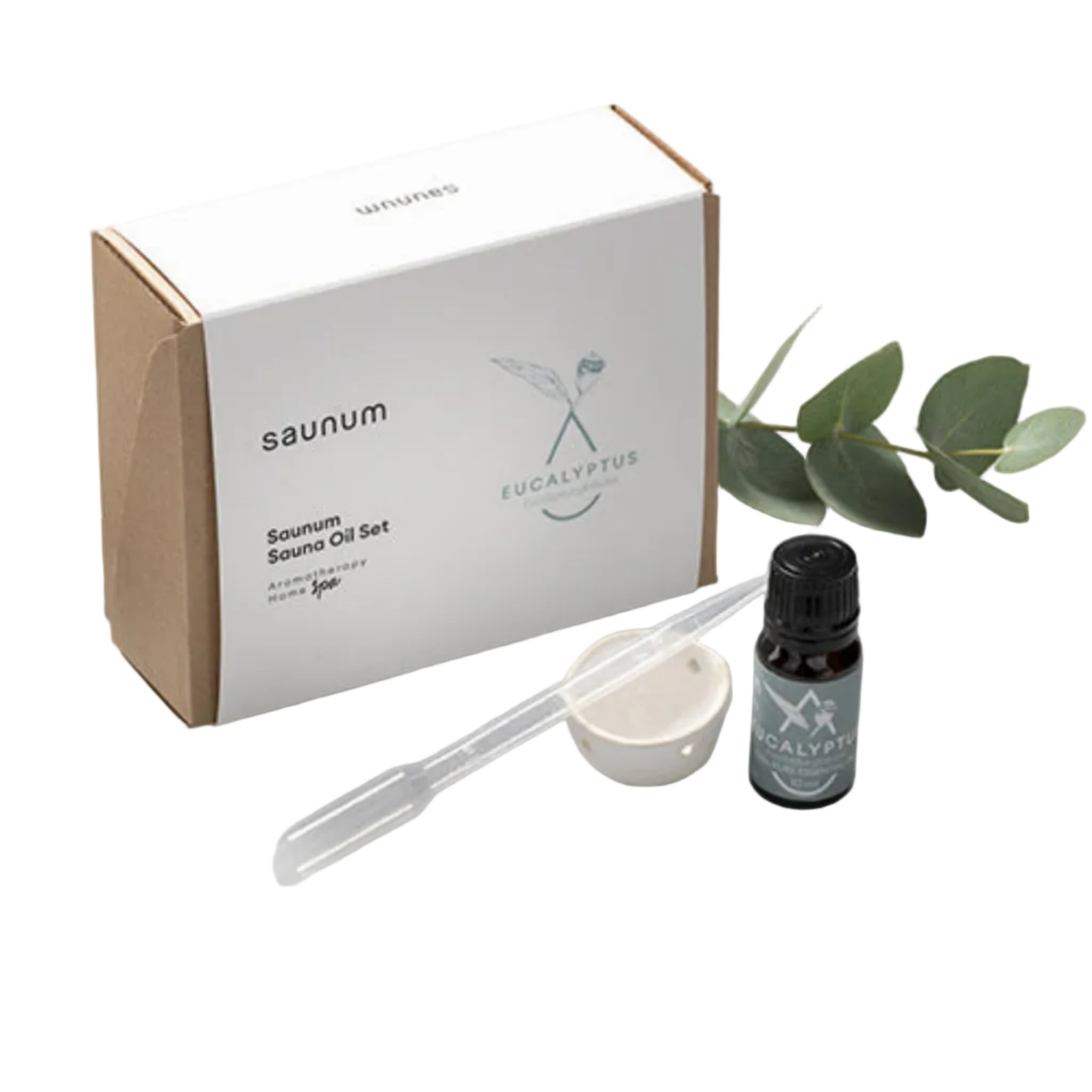 Saunum Aroma Oil Set (Eucalyptus Sauna Aromatherapy Kit with Ceramic Reservoir)