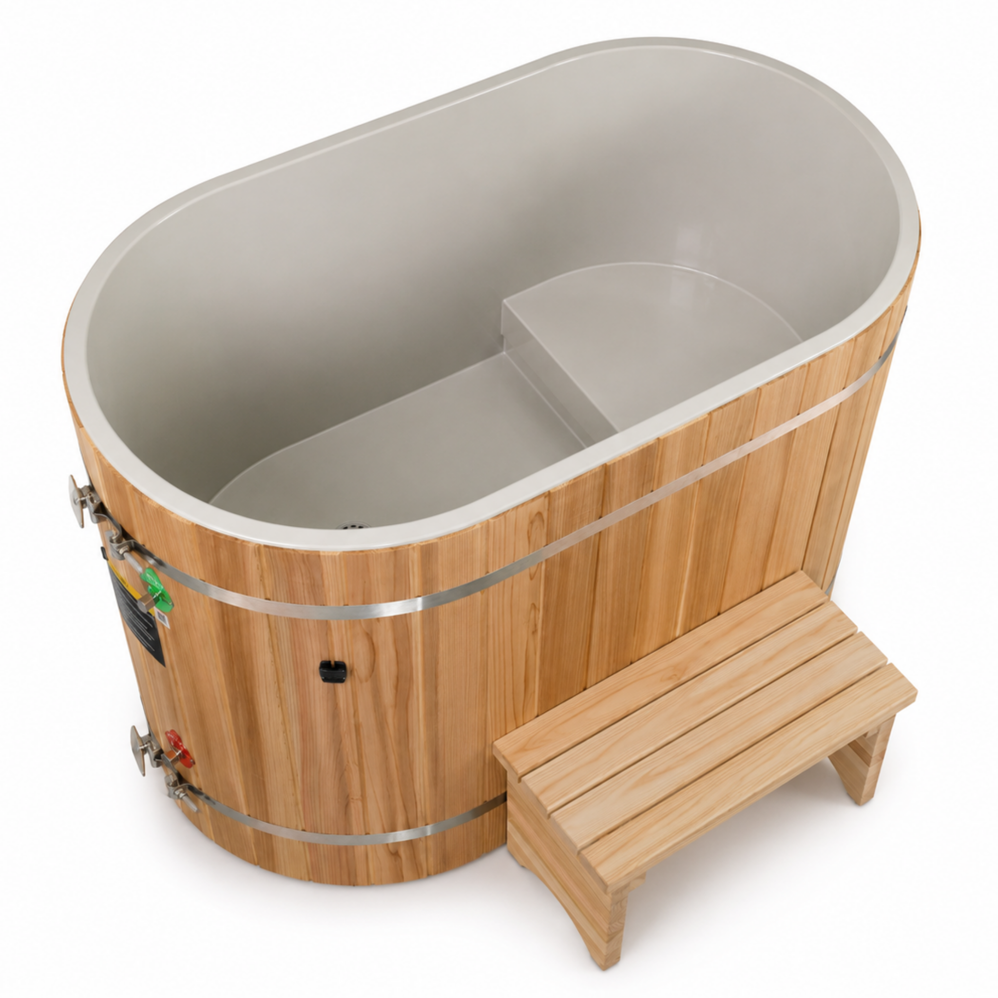 Dynamic Cold Therapy Oval Barrel Cold Plunge | Pacific Cedar | Compact Low-Entry Design