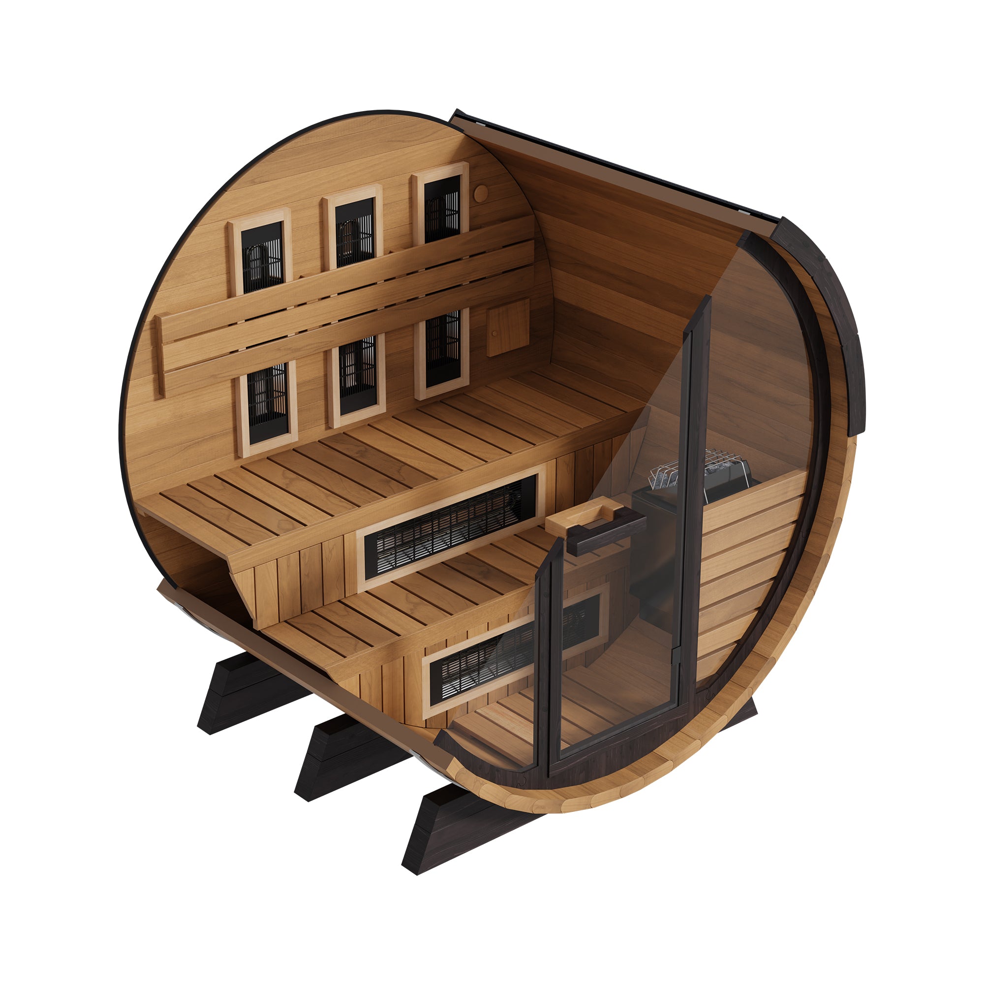 Finnmark FD-6 Cedar Combination Barrel Sauna (4-Person)
