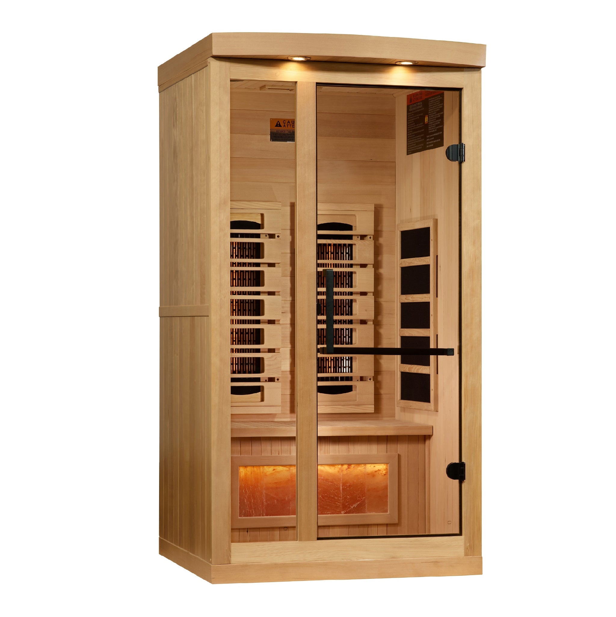 Golden Designs “Reserve Edition” 1 Person Full Spectrum Infrared Sauna w/ Himalayan Salt Bar (GDI-8010-03)