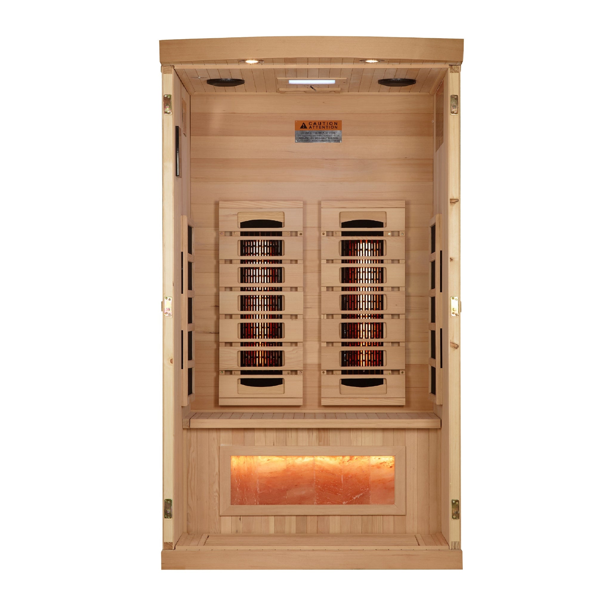 Golden Designs “Reserve Edition” 1 Person Full Spectrum Infrared Sauna w/ Himalayan Salt Bar (GDI-8010-03)