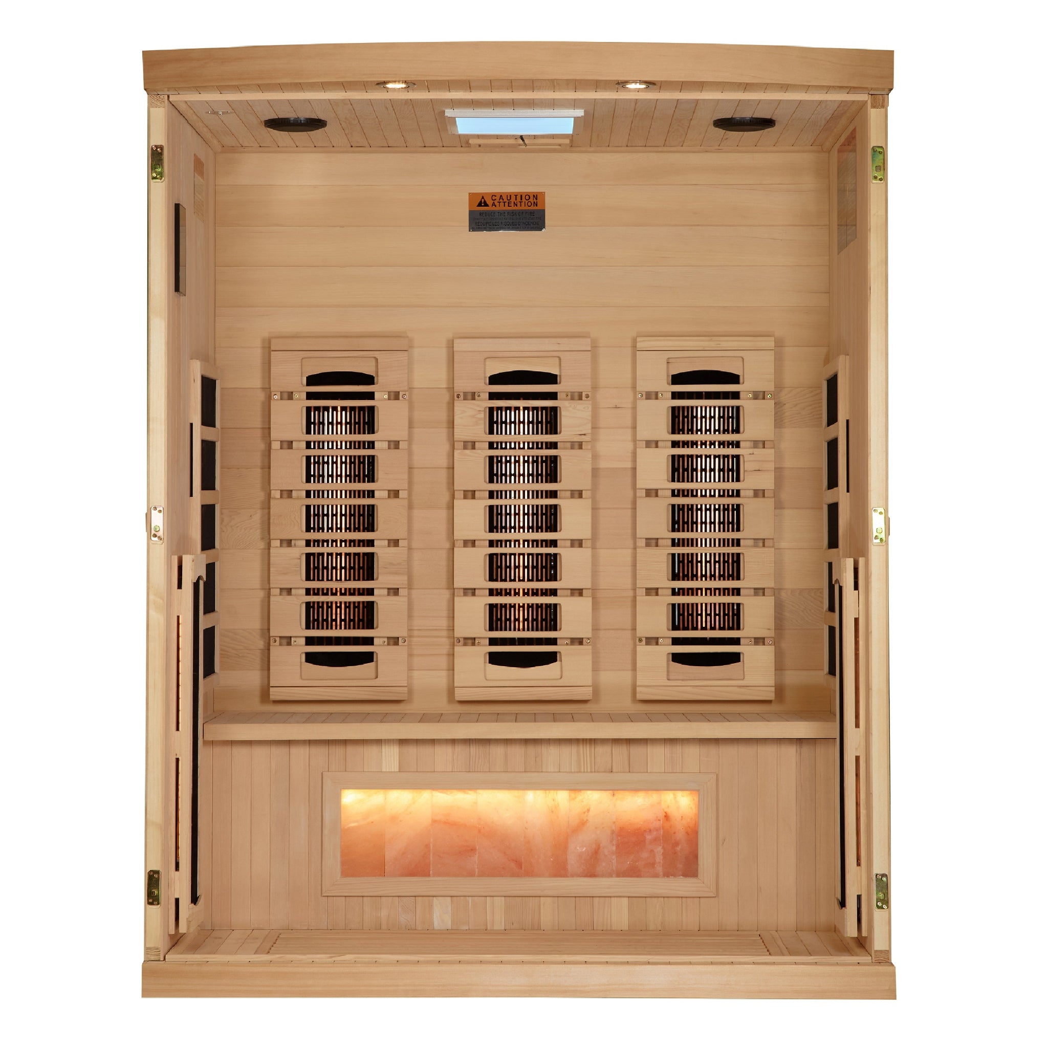 Golden Designs “Reserve Edition” 3 Person Full Spectrum Infrared Sauna w/ Himalayan Salt Bar (GDI-8030-03)