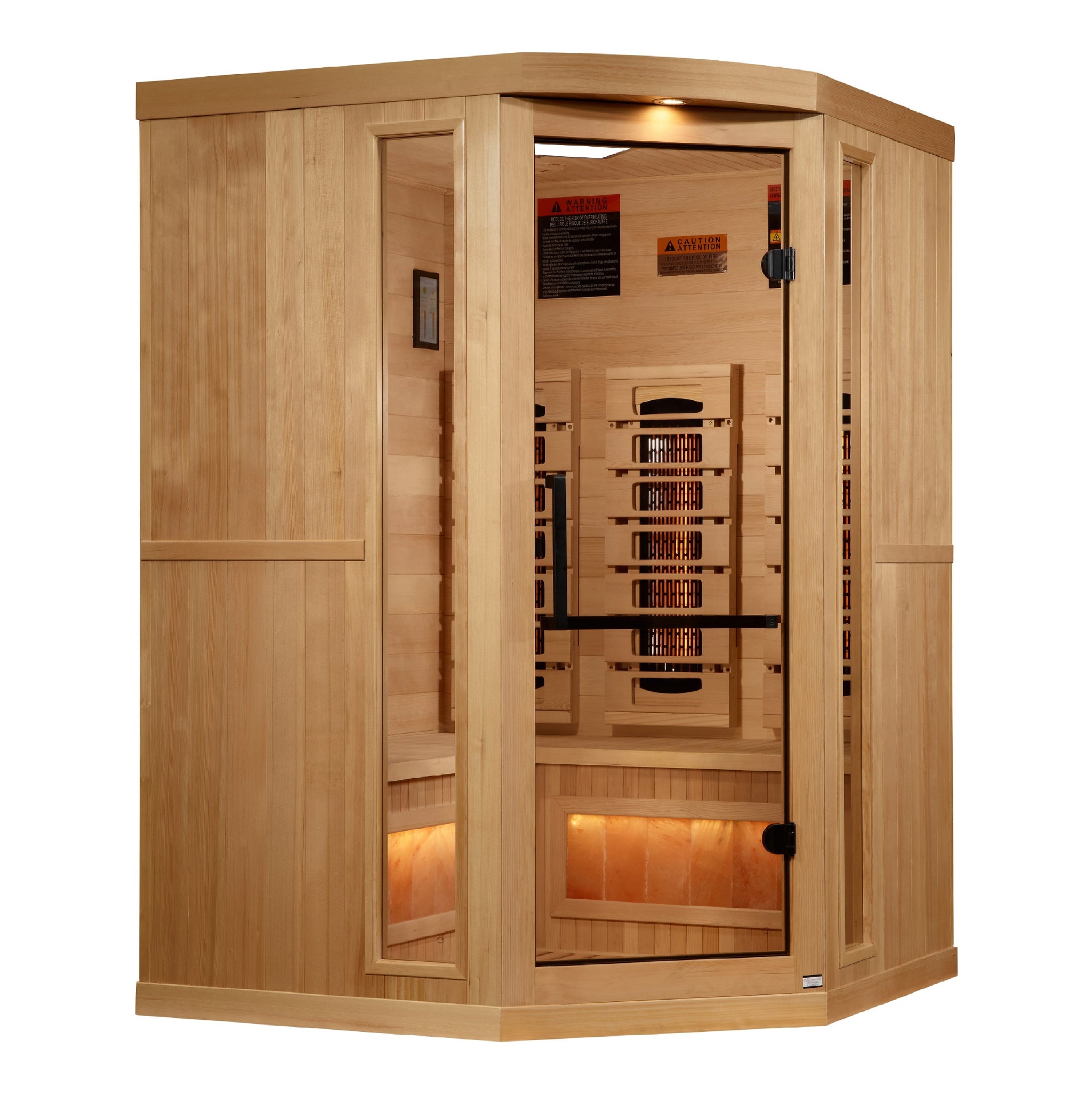 Golden Designs “Reserve Edition” 3 Person Full Spectrum Infrared Sauna w/ Himalayan Salt Bar (GDI-8035-03)
