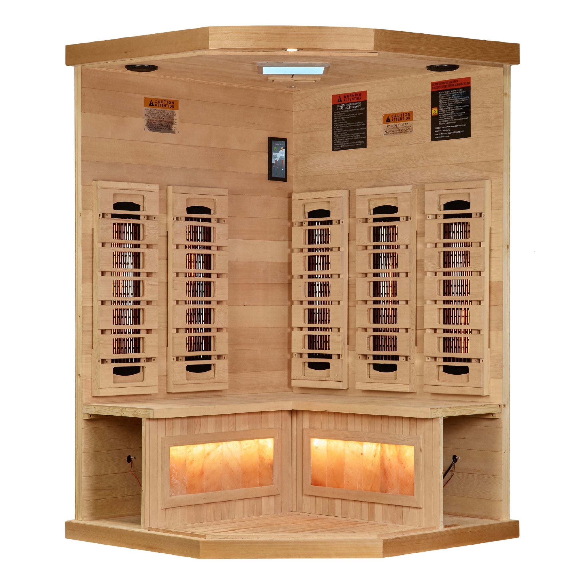 Golden Designs “Reserve Edition” 3 Person Full Spectrum Infrared Sauna w/ Himalayan Salt Bar (GDI-8035-03)