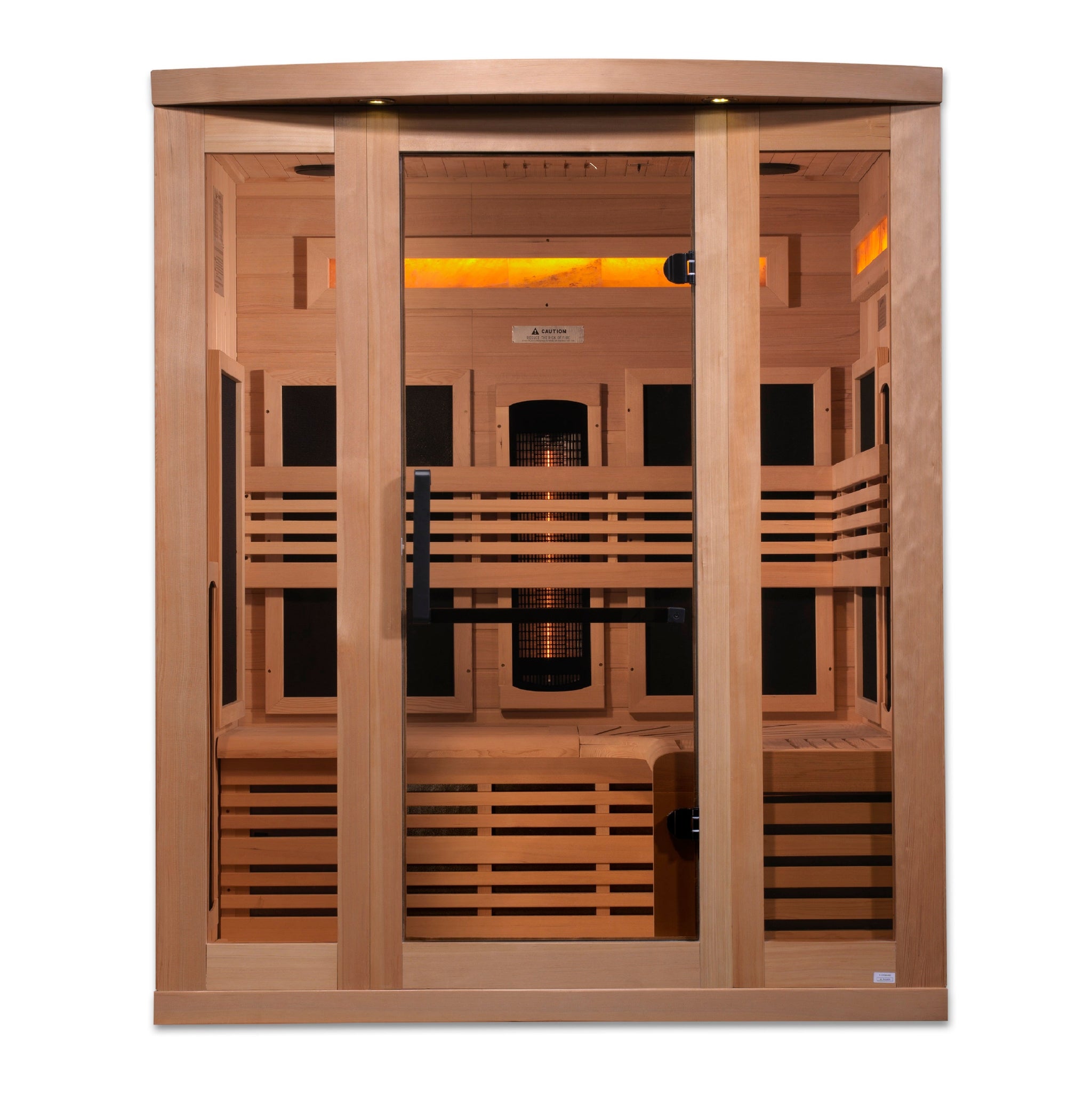 Golden Designs “Reserve Edition” 3 Person Full Spectrum Infrared Sauna w/ Himalayan Salt Bar (GDI-8230-01)