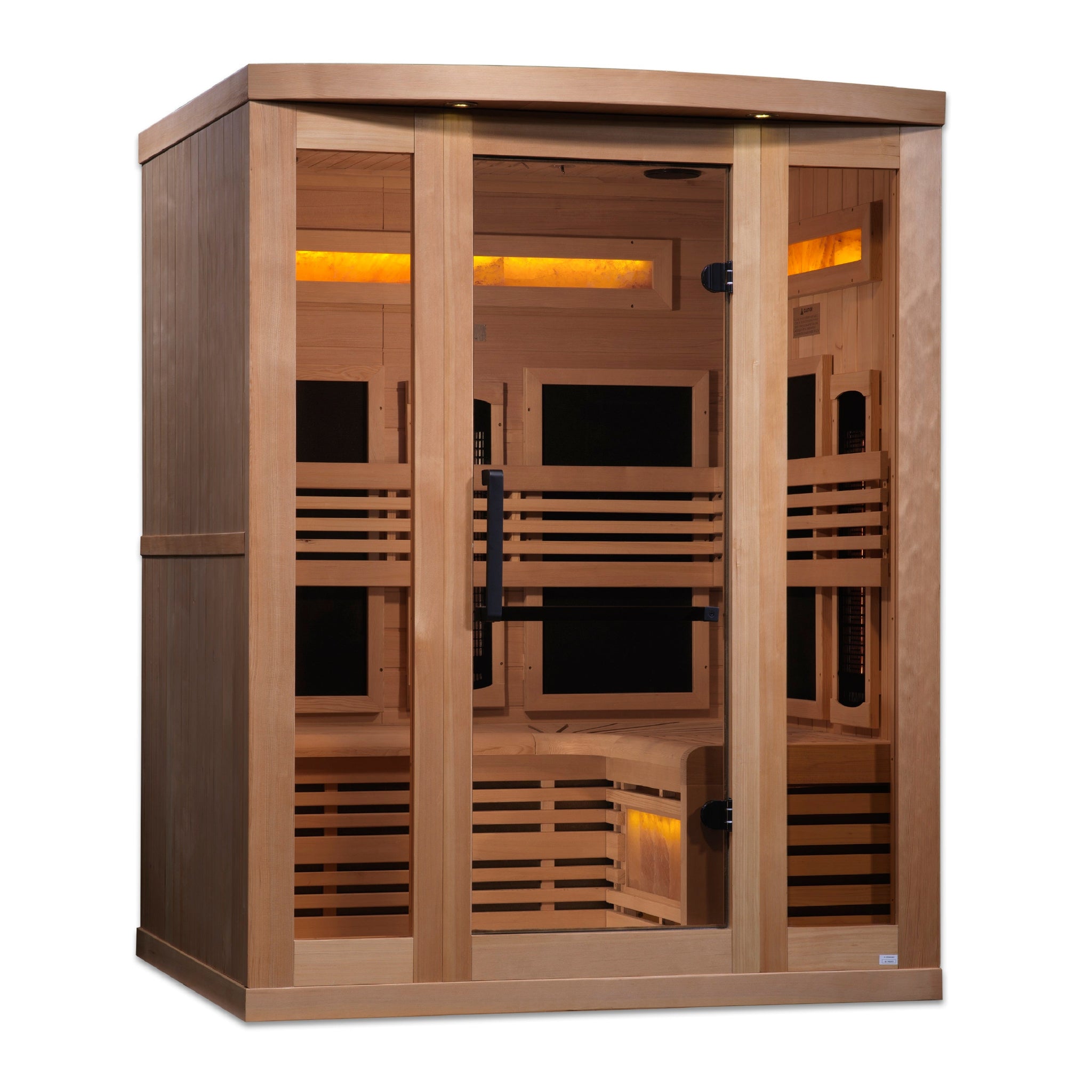 Golden Designs “Reserve Edition” 3 Person Full Spectrum Infrared Sauna w/ Himalayan Salt Bar (GDI-8230-01)