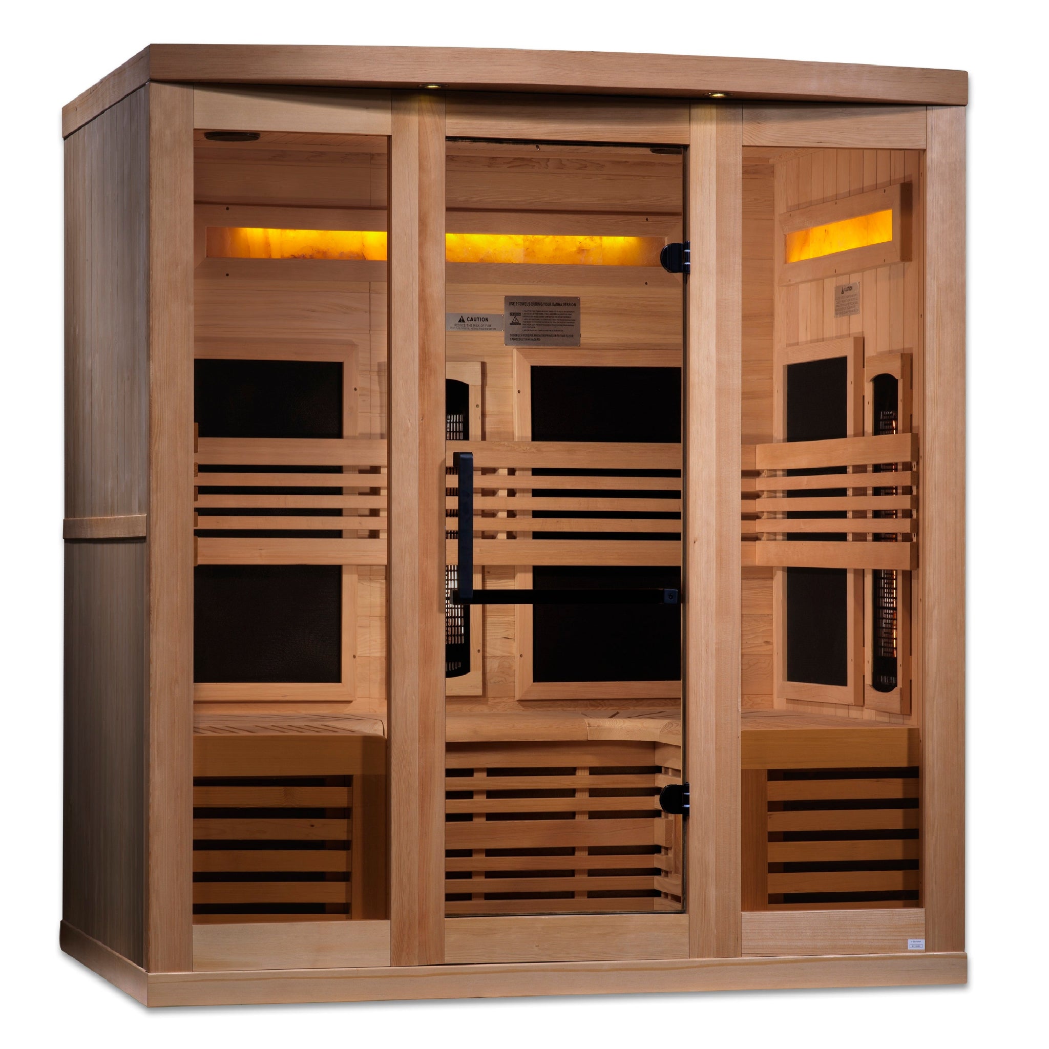 Golden Designs “Reserve Edition” 6 Person Full Spectrum Near Zero EMF Sauna w/ Himalayan Salt Bars (GDI-8260-01)