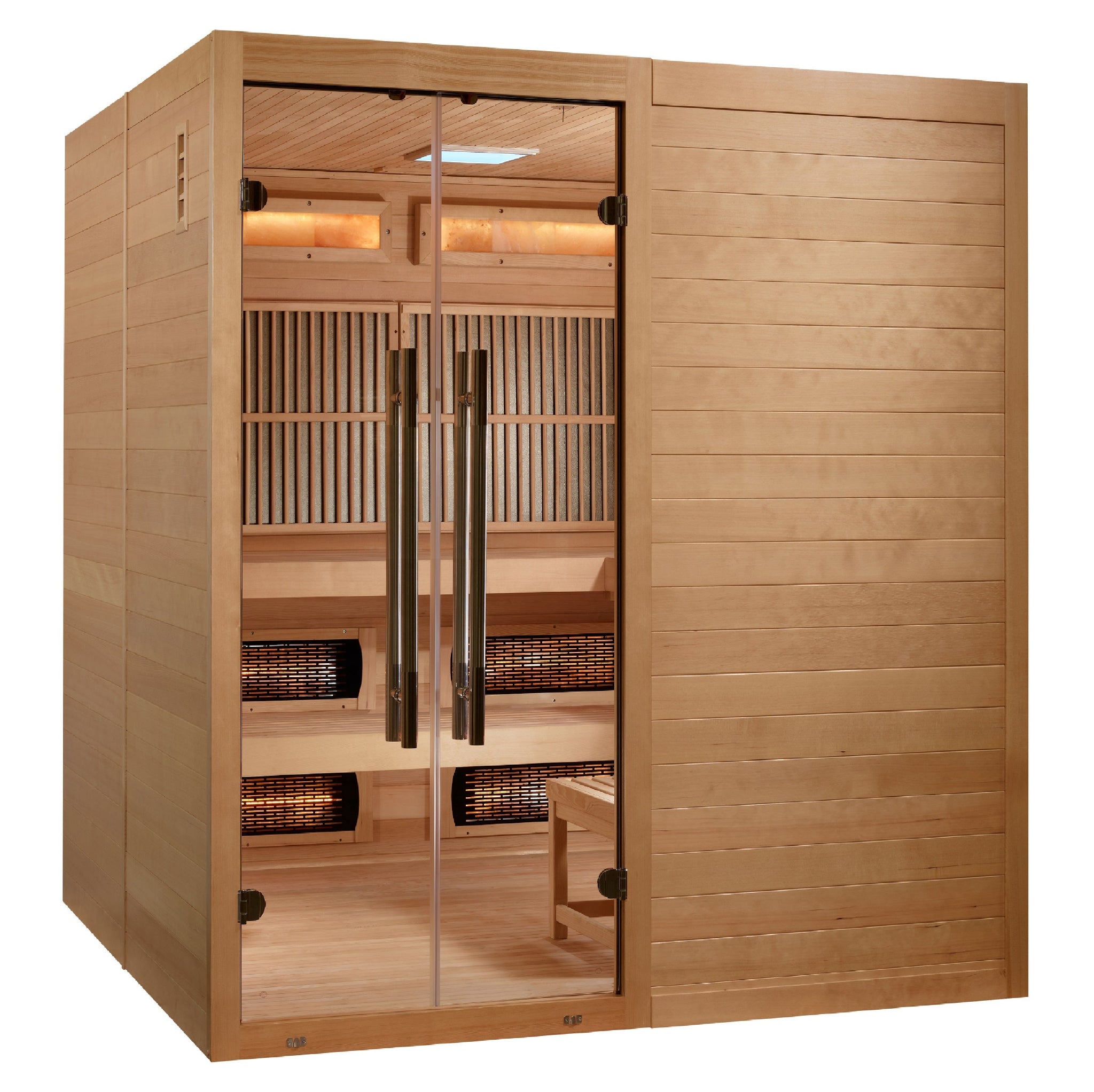 Golden Designs “Toledo” 6 Person Hybrid Sauna – Full Spectrum Infrared + Harvia Stove (GDI-8360-01)