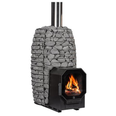 HUUM HIVE FLOW LS — Wood-Burning Sauna Stove w/ Firebox Extension (9.8kW)