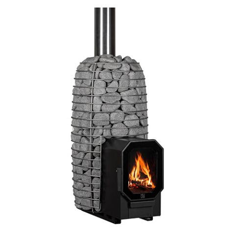 HUUM HIVE Flow Mini LS — Wood-Burning Sauna Stove w/ Firebox Extension (8.5kW)