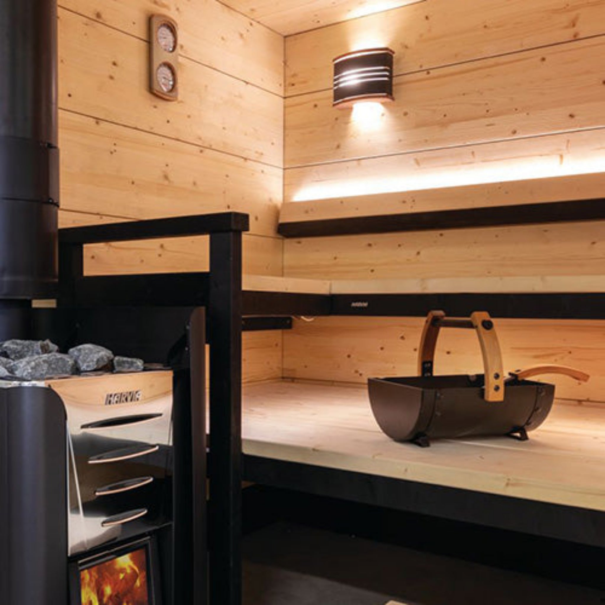 Harvia Legend Sauna Ladle (Black Steel & Thermo-Aspen Handle)