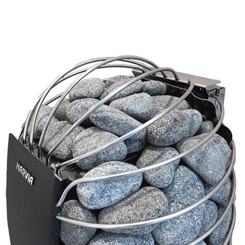 Harvia R-991 Rounded Olivine Sauna Heater Stones (5–10 cm, 33 lbs)