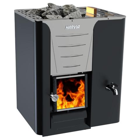 Harvia PRO 20 RS Pro Series Wood-Burning Sauna Stove with Right-Side Water Tank