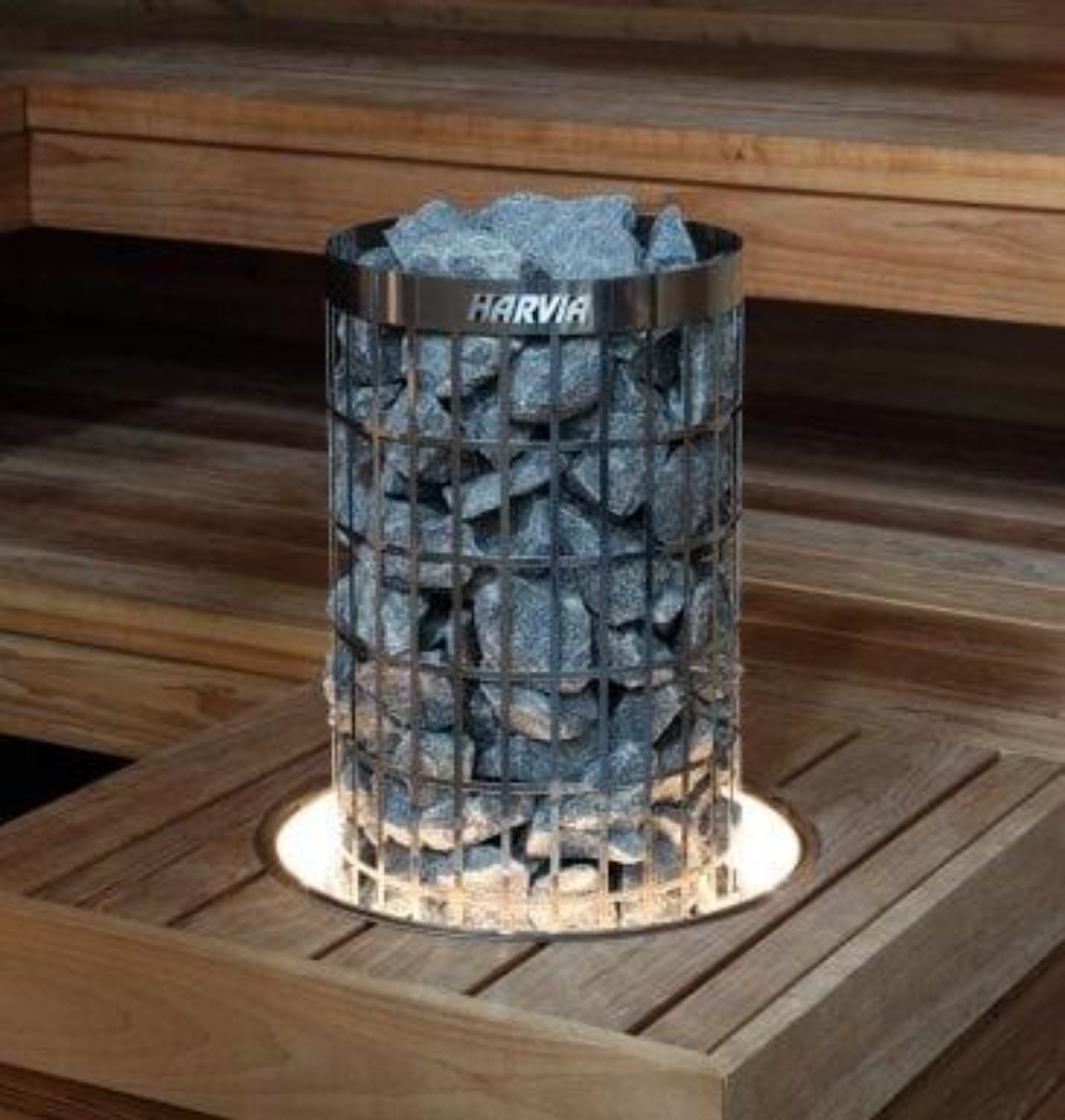 Harvia HPCU2L Embedding Flange with LED Lighting for Cilindro Heaters (6kW–8kW)