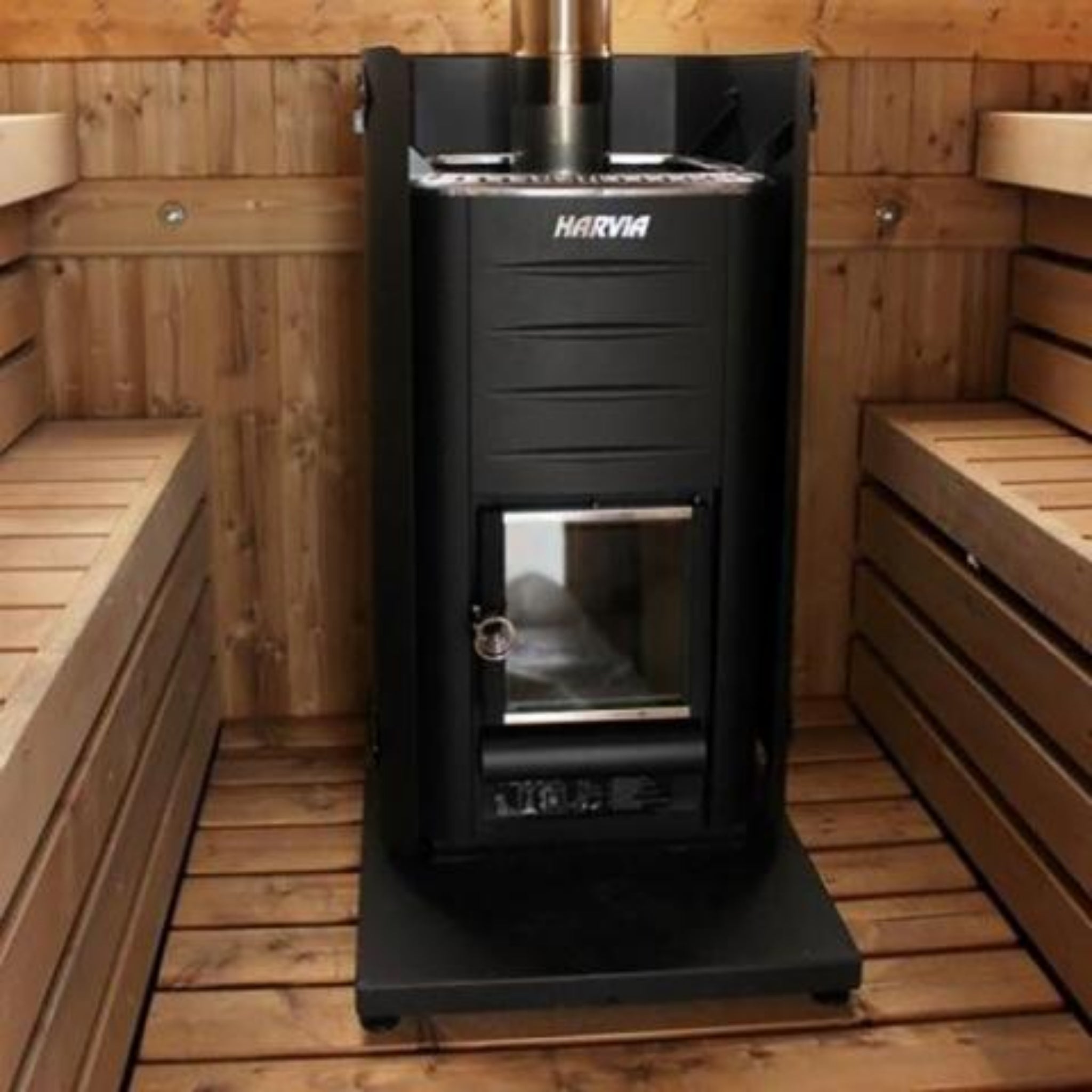 Harvia WL110 Protective Bedding (Sauna Stove Floor Protection Base – Large, Black Steel)