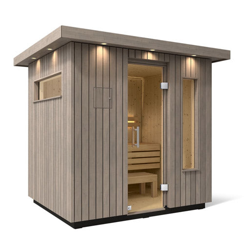 Kohler C2 Outdoor Sauna Kit – Weathered Grey Spruce (Up to 6 Persons)
