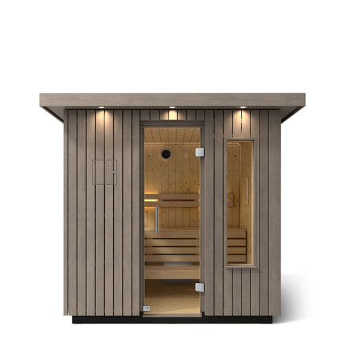Kohler C2 Outdoor Sauna Kit – Weathered Grey Spruce (Up to 6 Persons)