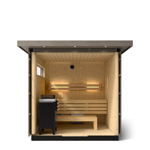 Kohler C2 Outdoor Sauna Kit – Weathered Grey Spruce (Up to 6 Persons)