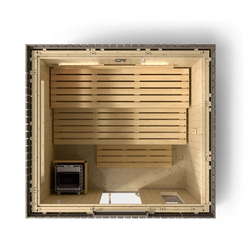 Kohler C2 Outdoor Sauna Kit – Weathered Grey Spruce (Up to 6 Persons)
