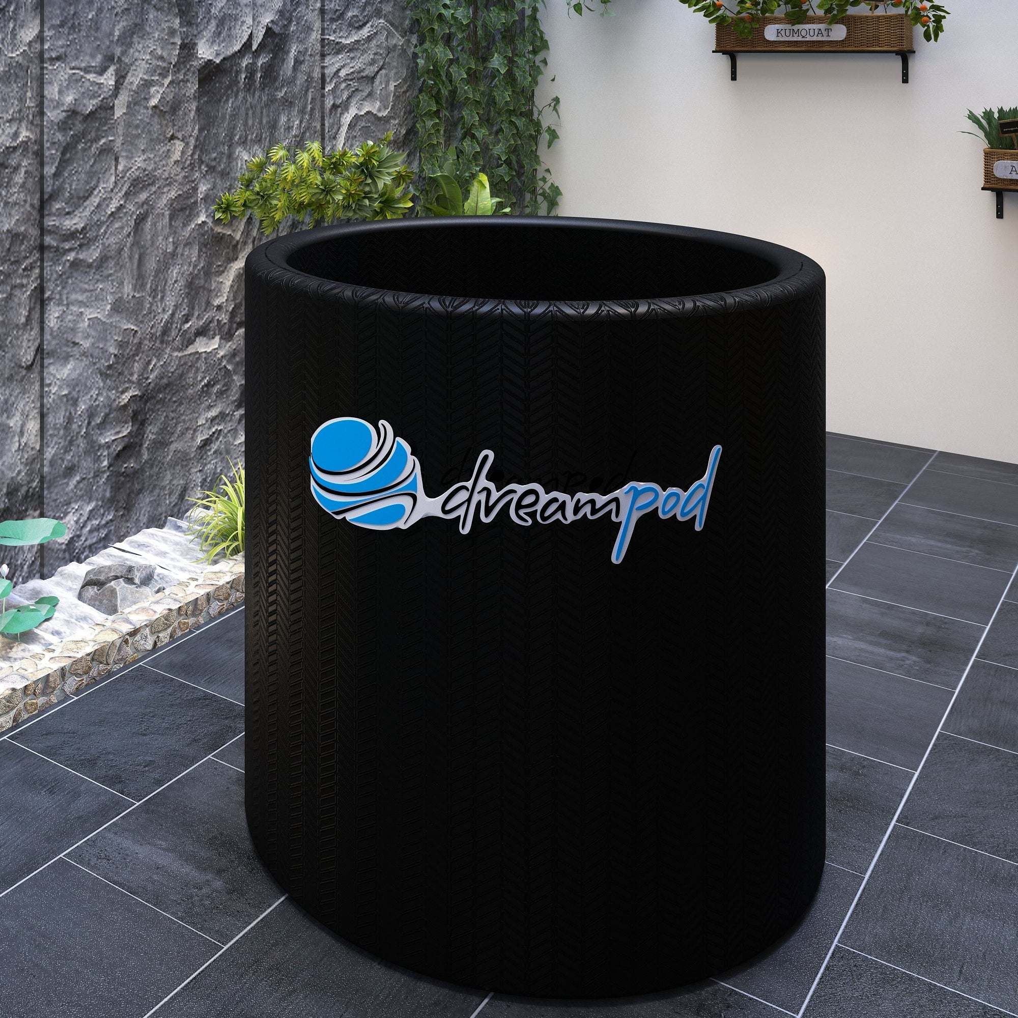 Dreampod Cold Plunge Barrel FLEX – Inflatable Cold Plunge (Black)