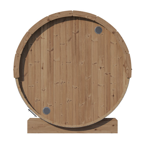 SaunaLife Model E8G – ERGO-Series 6-Person Outdoor Sauna Barrel with Full Glass Front
