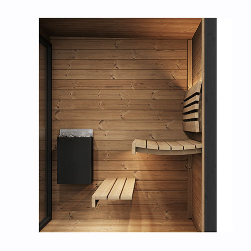 SaunaLife Model GL4 – Garden Luxury-Series Outdoor DIY Sauna Kit (Thermo-Spruce, Up to 4 Persons)