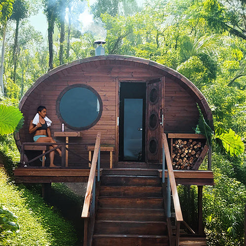 SaunaLife Model G11 – Garden-Series Outdoor Two-Room Sauna Suite (Up to 8 Persons)