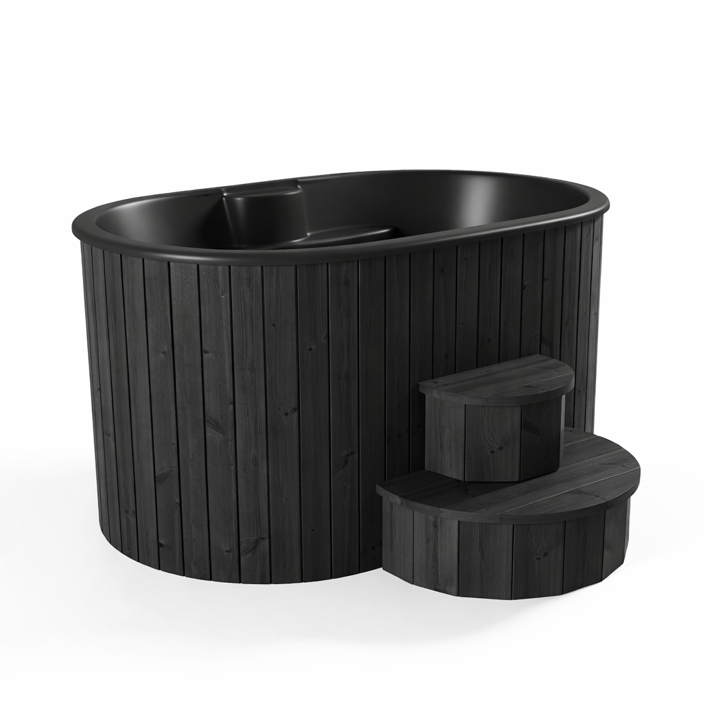 SaunaLife Model S2B Cold & Hot Immersion Tub – Black Thermo-Pine