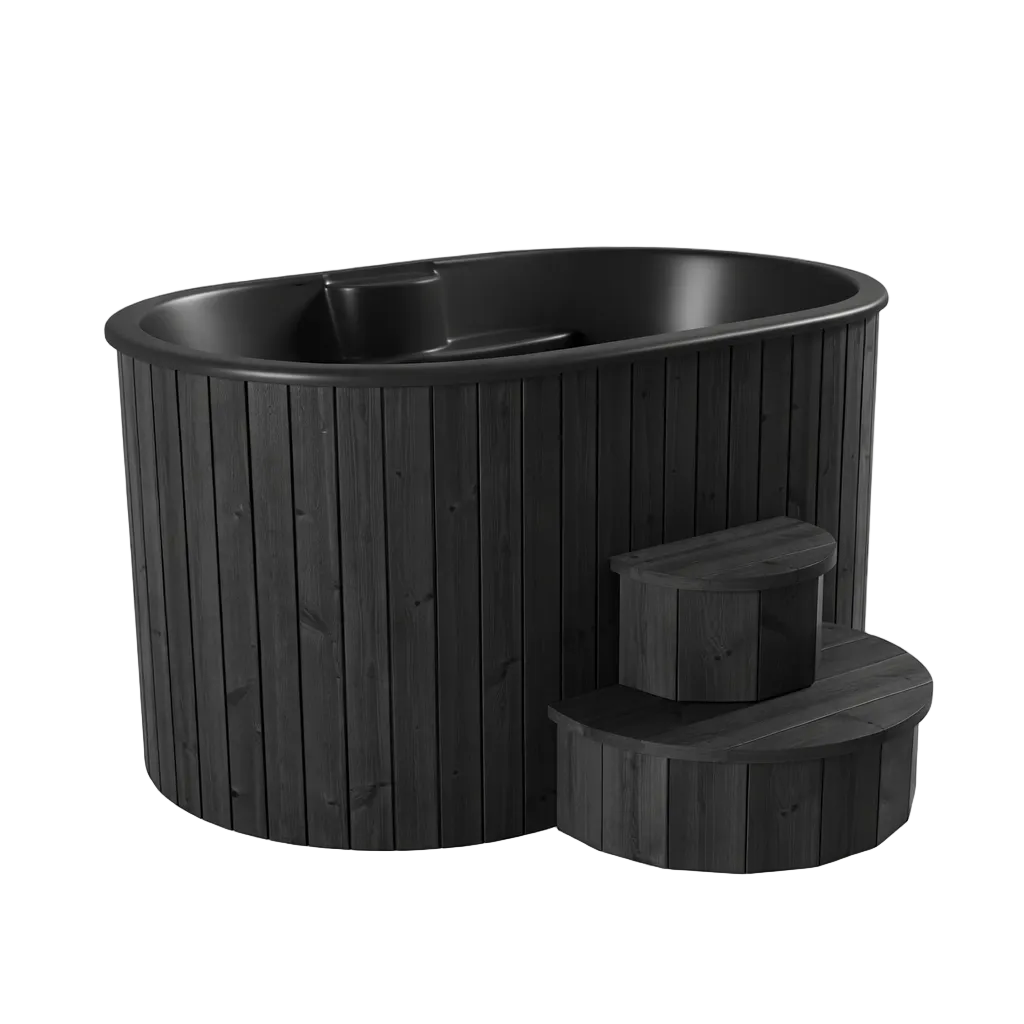 SaunaLife Model S2B Cold & Hot Immersion Tub – Black Thermo-Pine