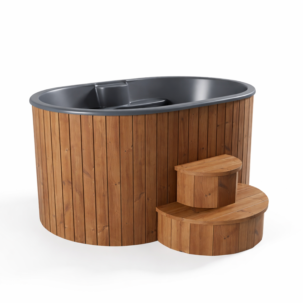 SaunaLife Model S2N Cold & Hot Immersion Tub – Natural Thermo-Pine