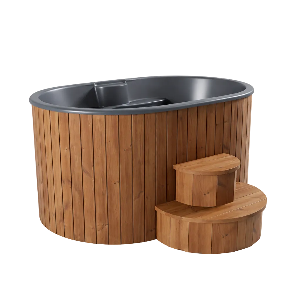 SaunaLife Model S2N Cold & Hot Immersion Tub – Natural Thermo-Pine