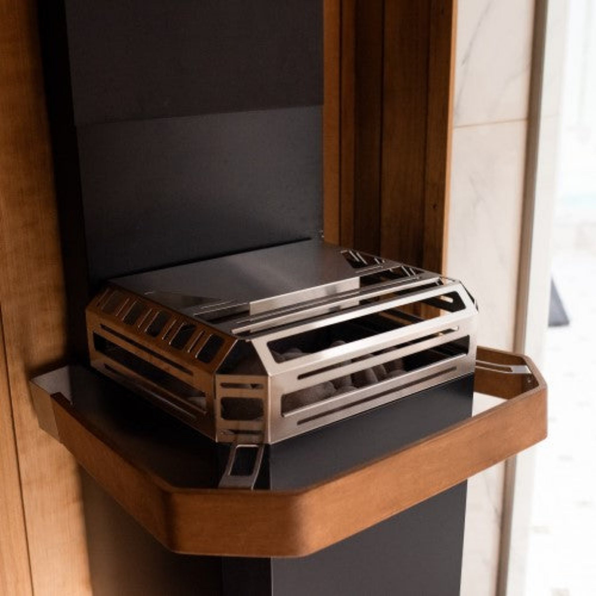 Saunum Safety Rail for Air Series Sauna Heaters (Bentwood Birch Protective Guard)