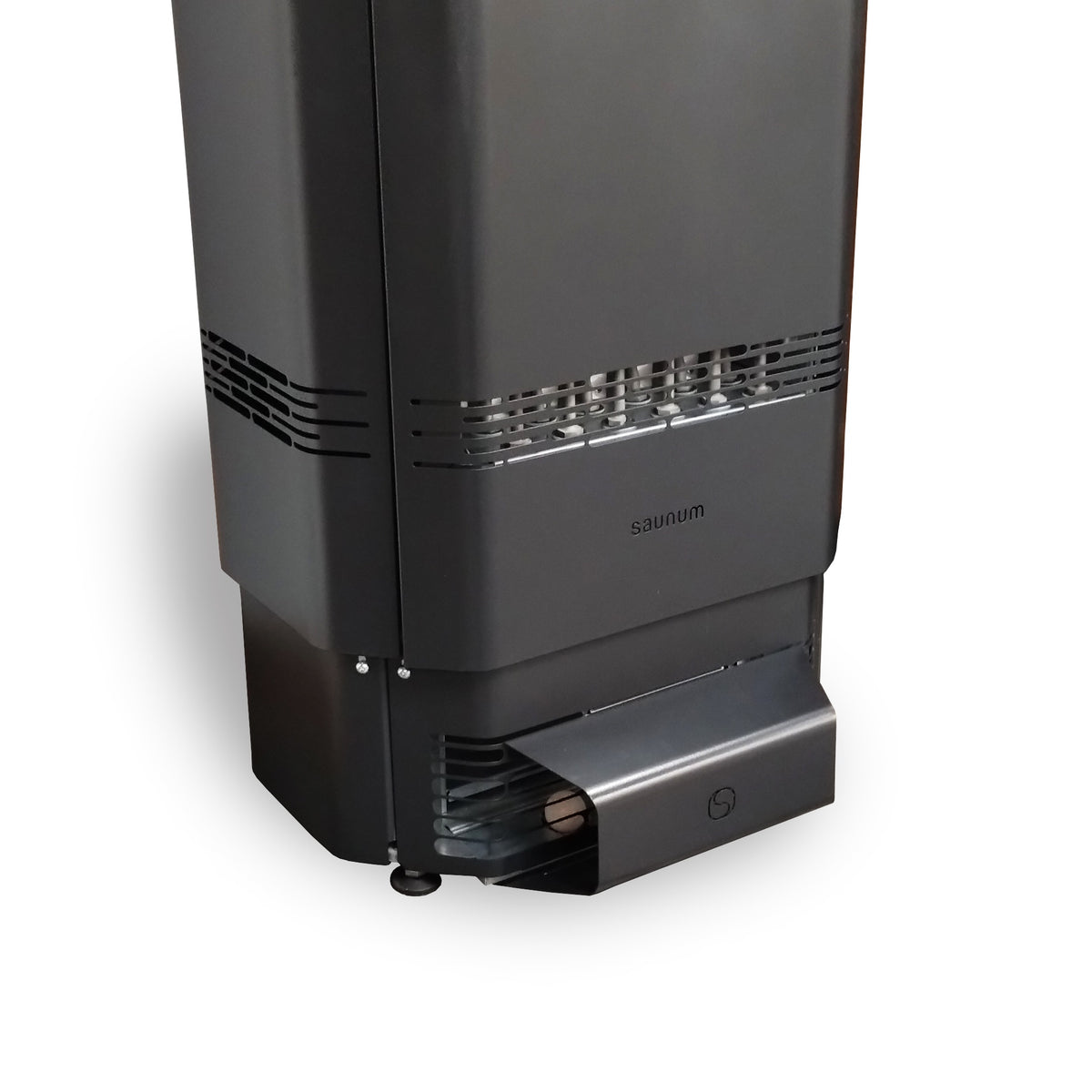 Saunum Air Perfect Deflector fitted at the base of an Air Perfect heater (heater sold separately)