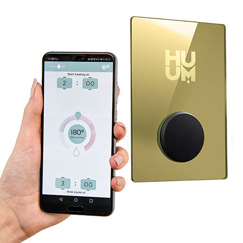 HUUM UKU Gold Luxury Wi-Fi Sauna Control | Gold Glass Panel