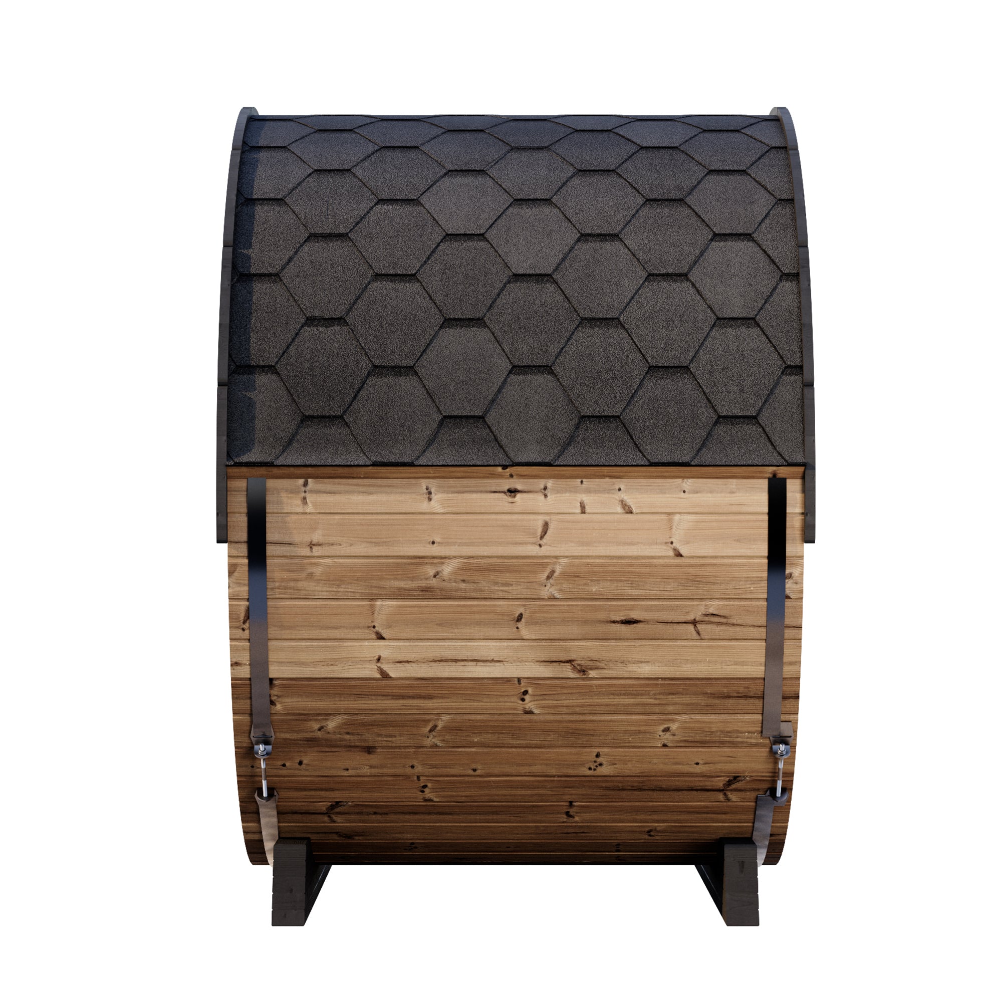 SaunaLife Model EE6G – ERGO Elegance Series 4-Person Outdoor Sauna Barrel with Full Glass Front