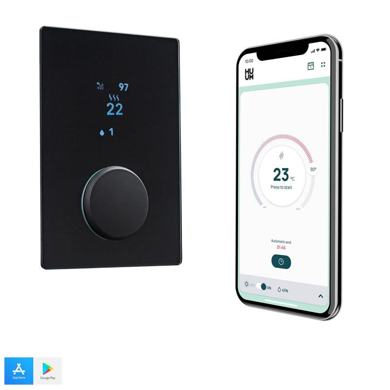 HUUM UKU Glass Wi-Fi Sauna Heater Control | Black Glass Touch Panel