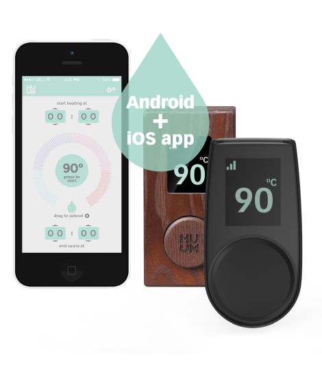 HUUM UKU Glass Wi-Fi Sauna Heater Control | Black Glass Touch Panel