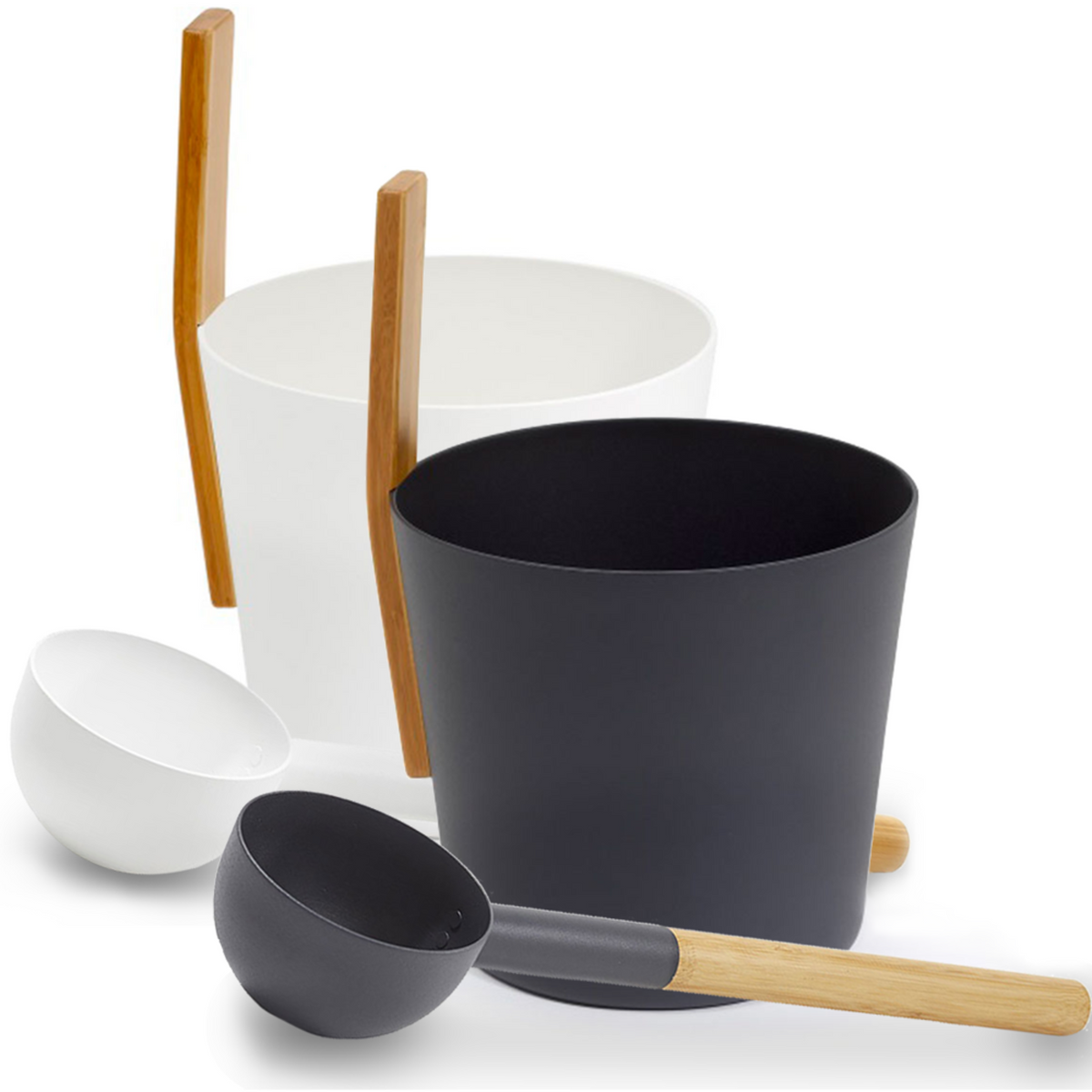 KOLO Sauna Set 3 Bucket and Ladle – Black – view 2