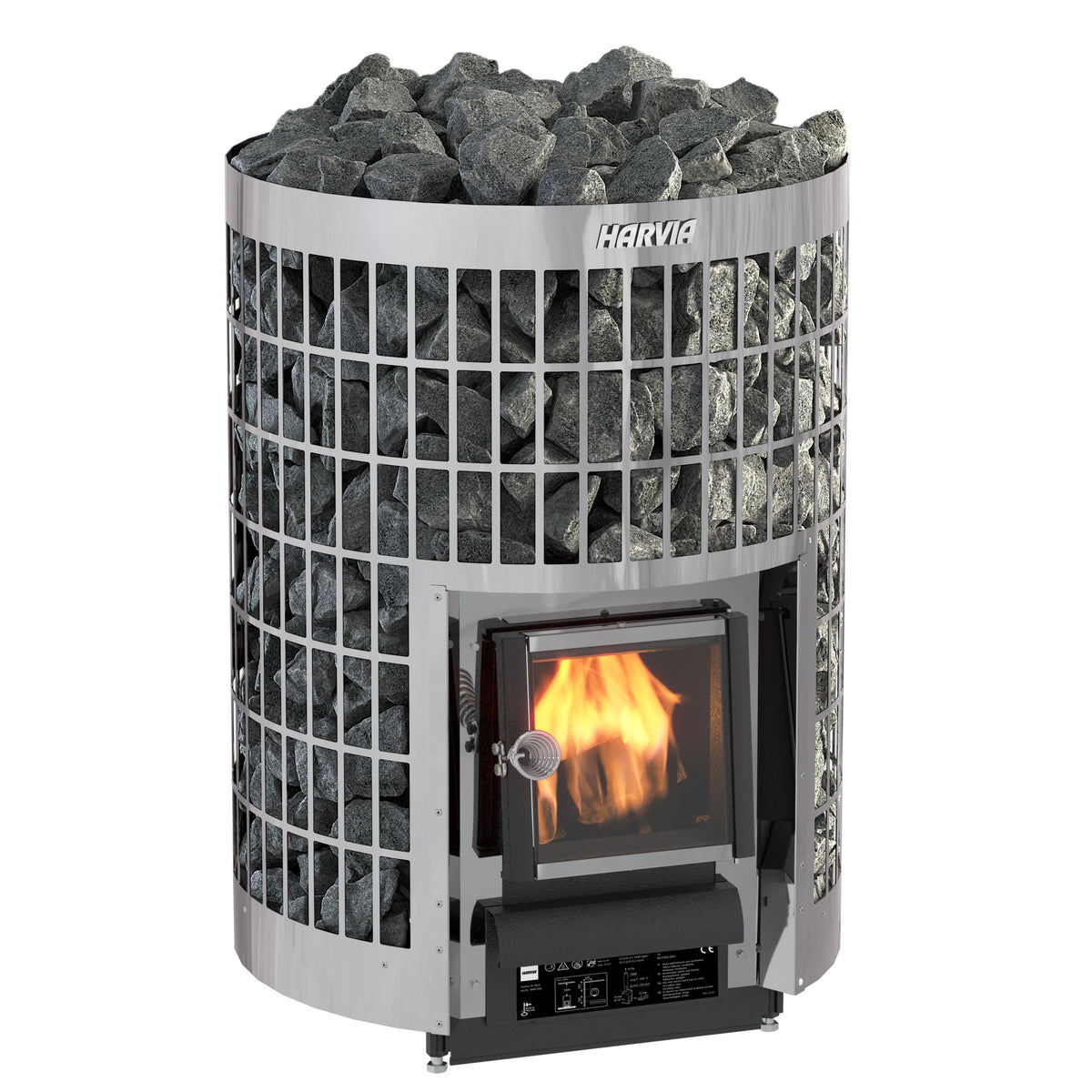 Harvia Cilindro 20 Wood-Burning Sauna Stove – 17 kW, Stainless Steel