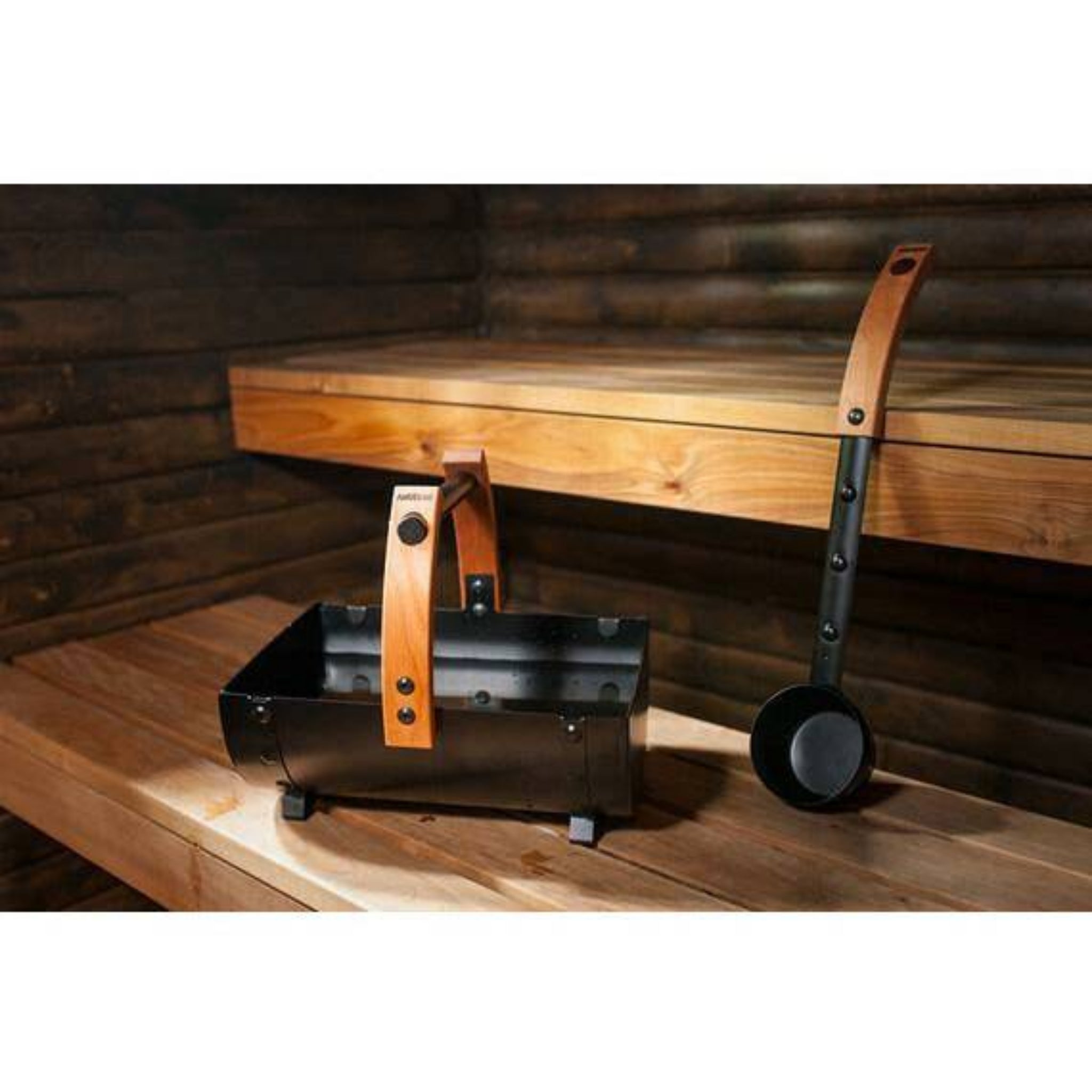 Harvia Legend Sauna Bucket (Black Steel & Thermo-Aspen Handle)