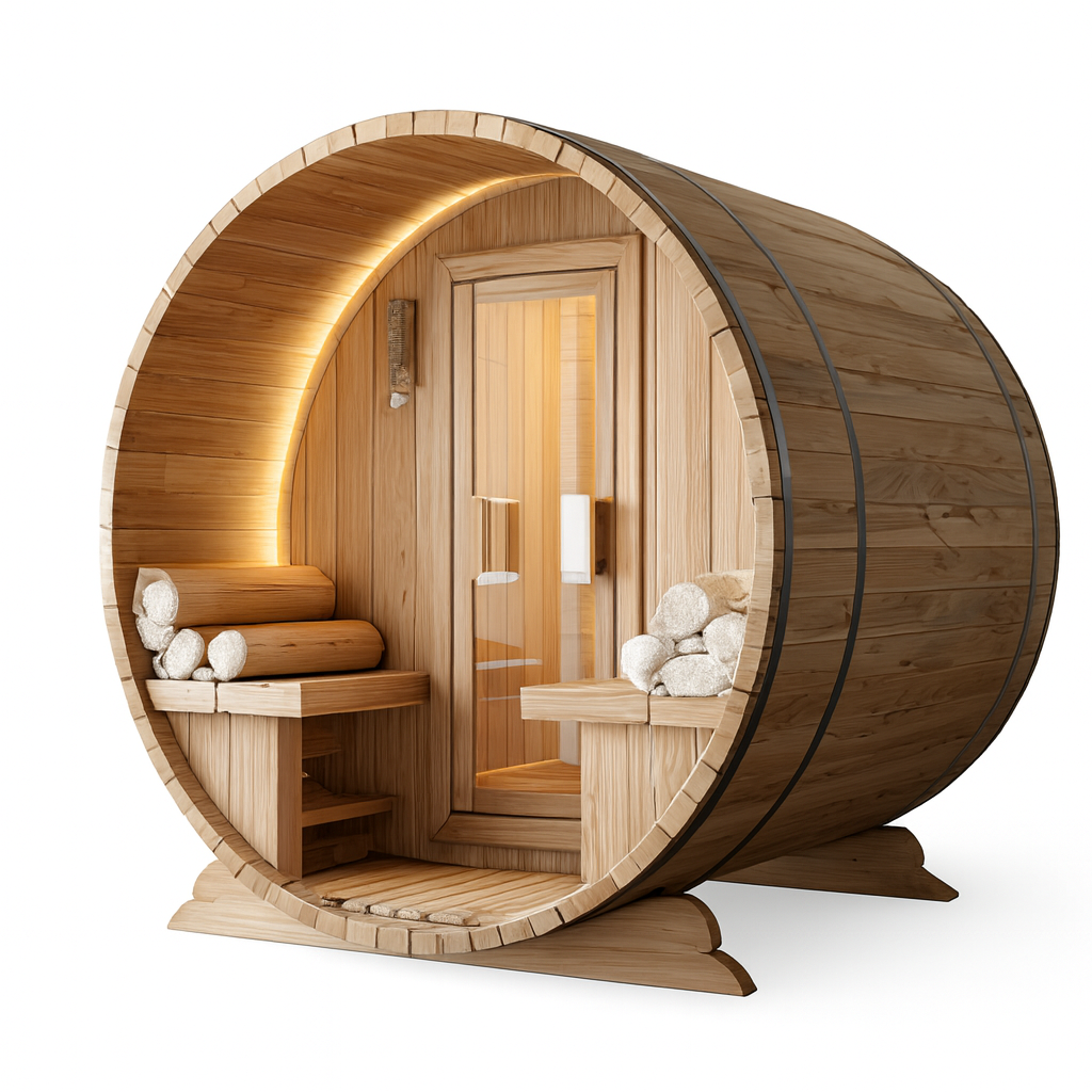 RecoveryLux Minneola 4-Person Canopy Barrel Sauna