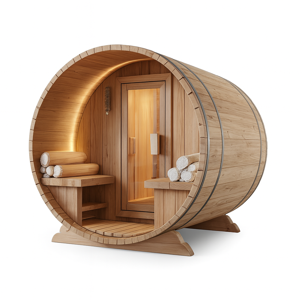 RecoveryLux Minneola 4-Person Canopy Barrel Sauna