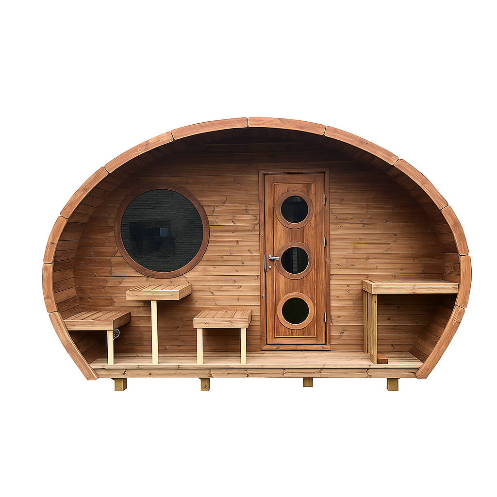 SaunaLife Model G11 – Garden-Series Outdoor Two-Room Sauna Suite (Up to 8 Persons)