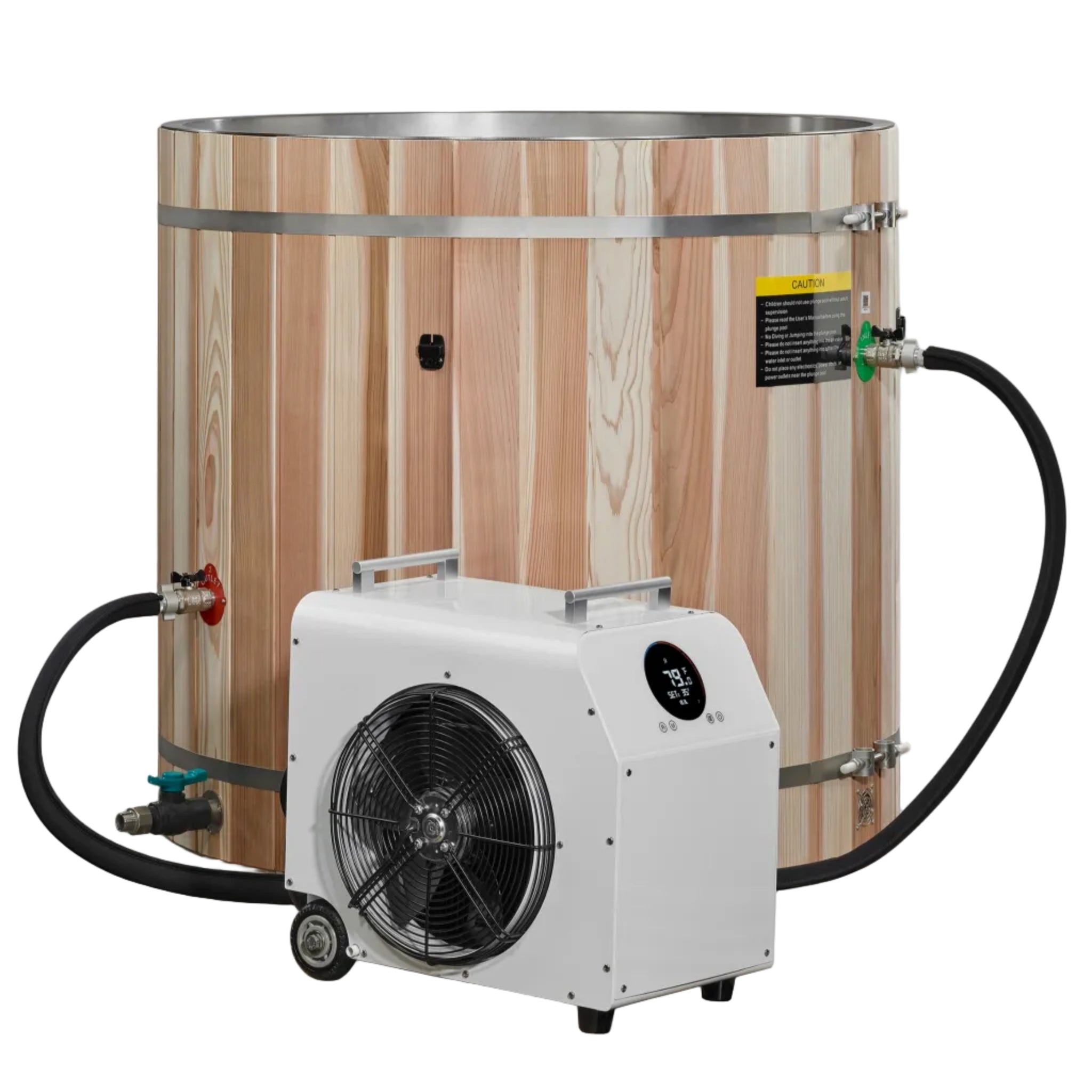 Dynamic Cold Therapy Barrel Cold Plunge | 304 Stainless Steel Interior | Pacific Cedar Exterior