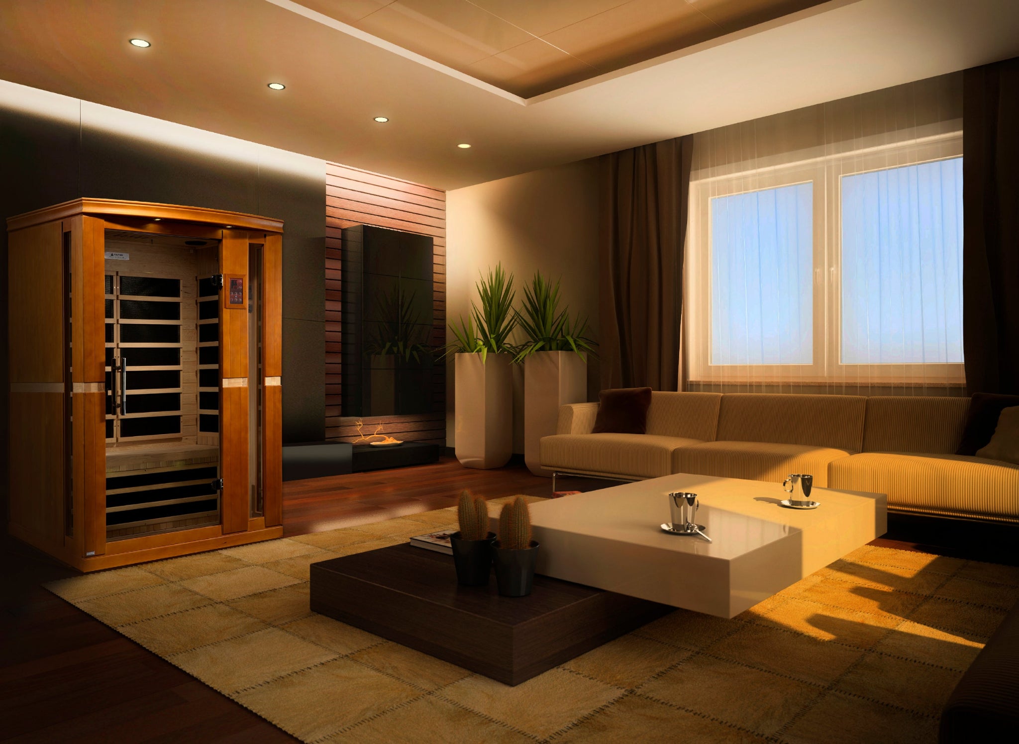 Dynamic “Vittoria” 2 Person Low EMF FAR Infrared Sauna (DYN-6220-01)