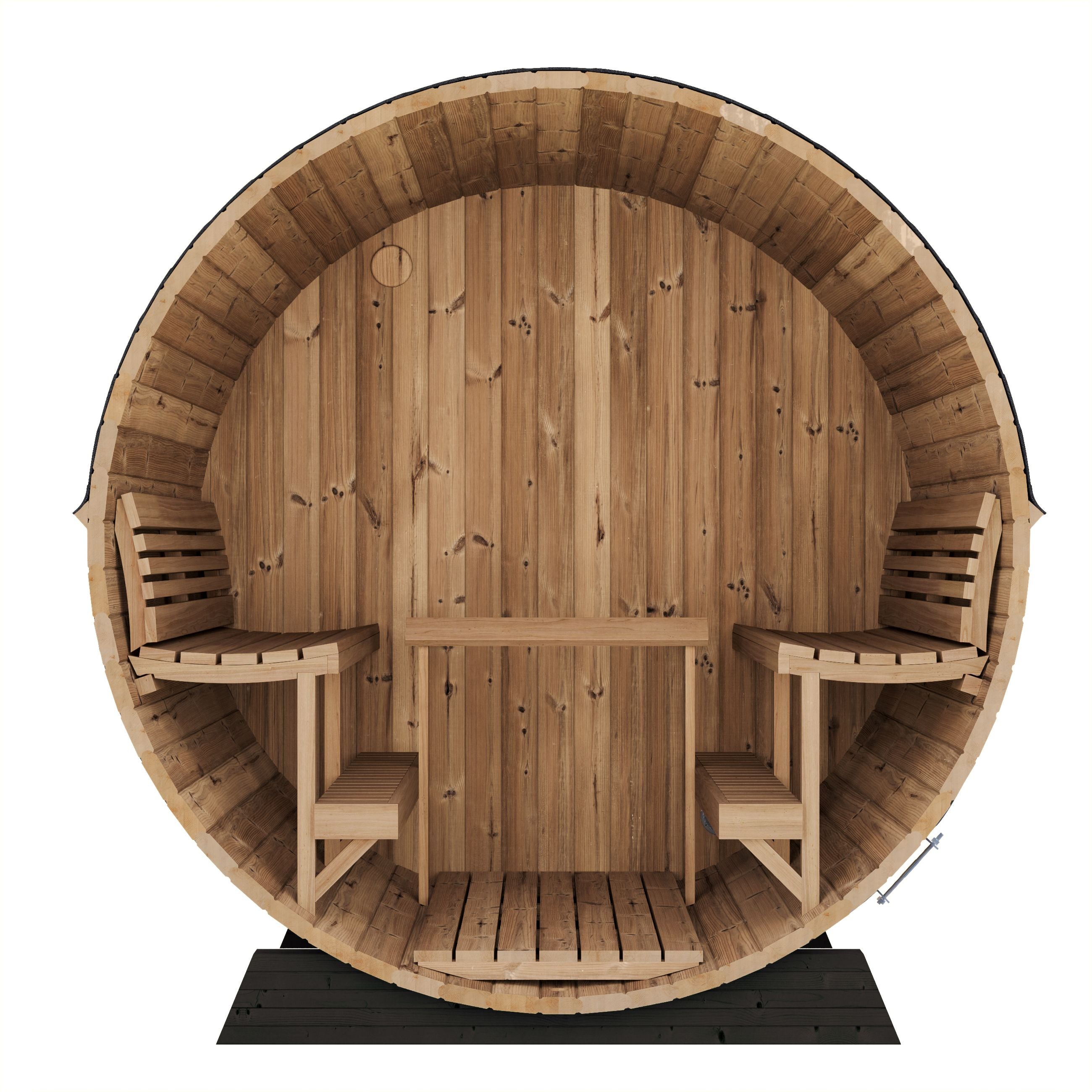 SaunaLife Model EE8G – ERGO Elegance Series 6-Person Outdoor Sauna Barrel with Full Glass Front