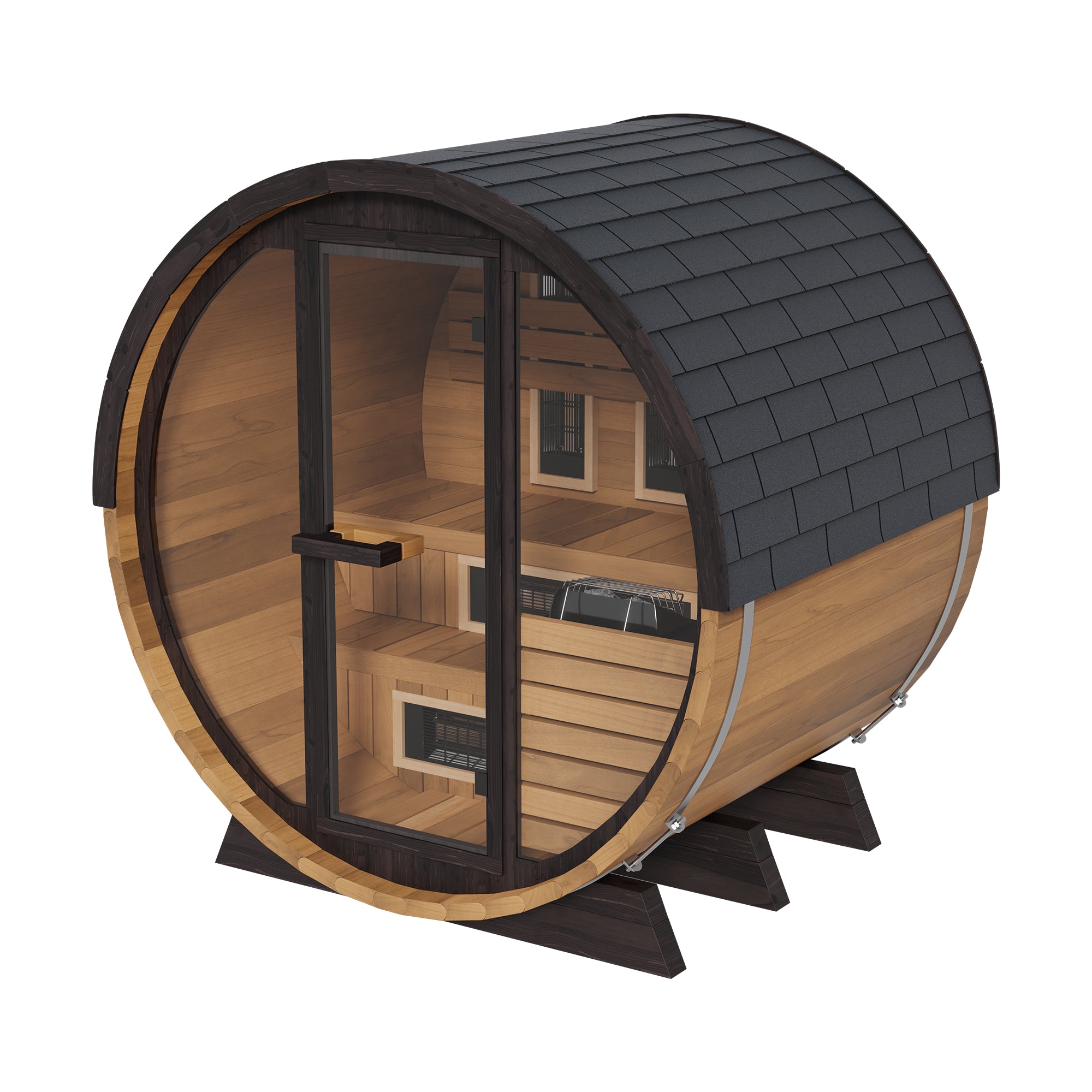 Finnmark FD-6 Cedar Combination Barrel Sauna (4-Person)