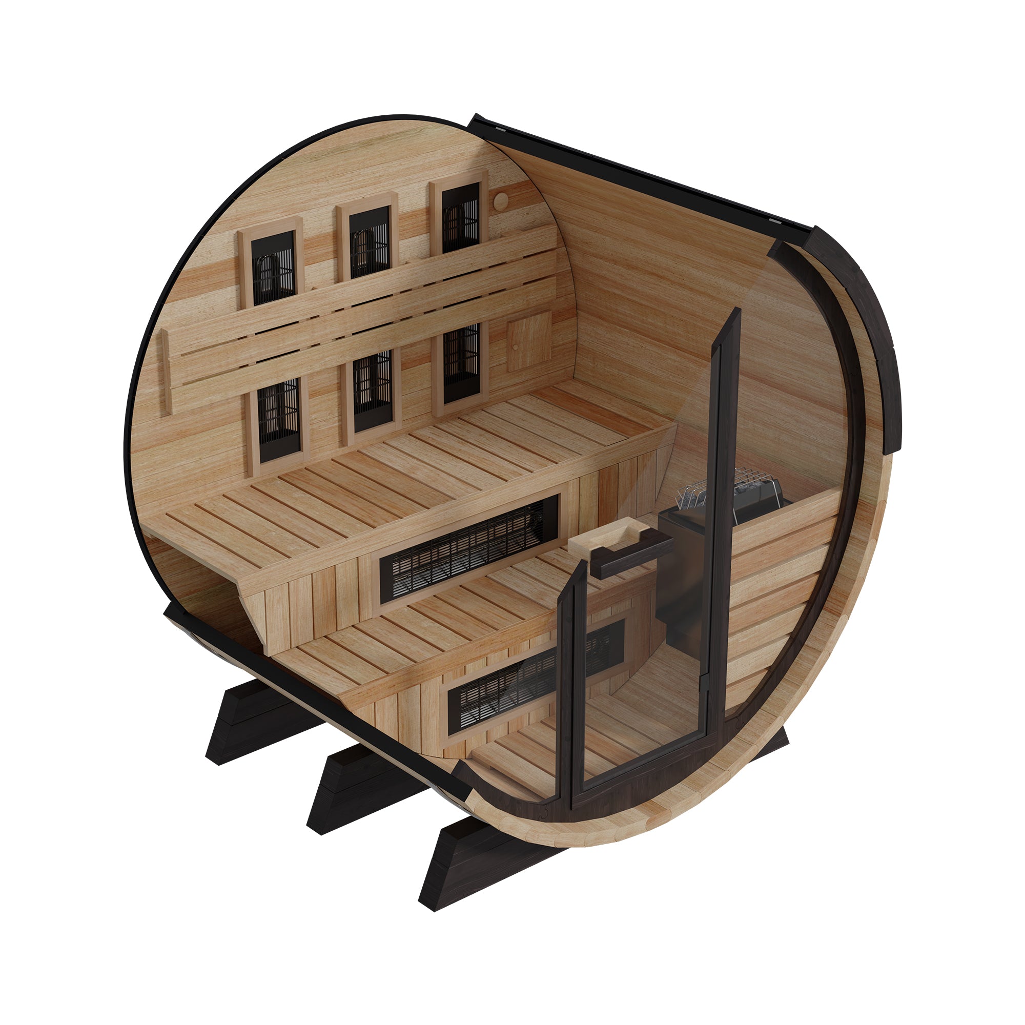 Finnmark FD-7 Thermo-Aspen Combination Barrel Sauna (4-Person)