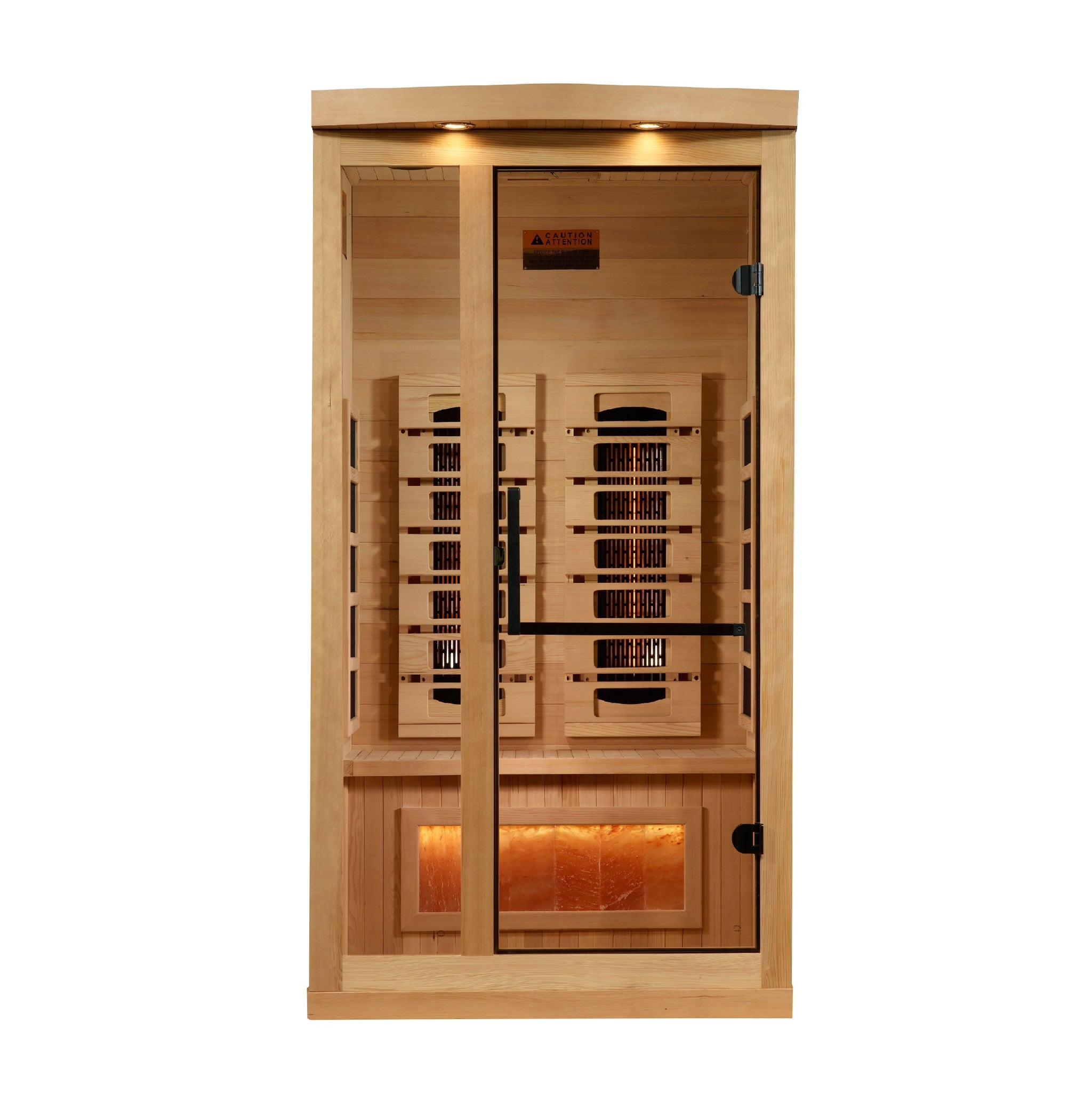 Golden Designs “Reserve Edition” 1 Person Full Spectrum Infrared Sauna w/ Himalayan Salt Bar (GDI-8010-03)