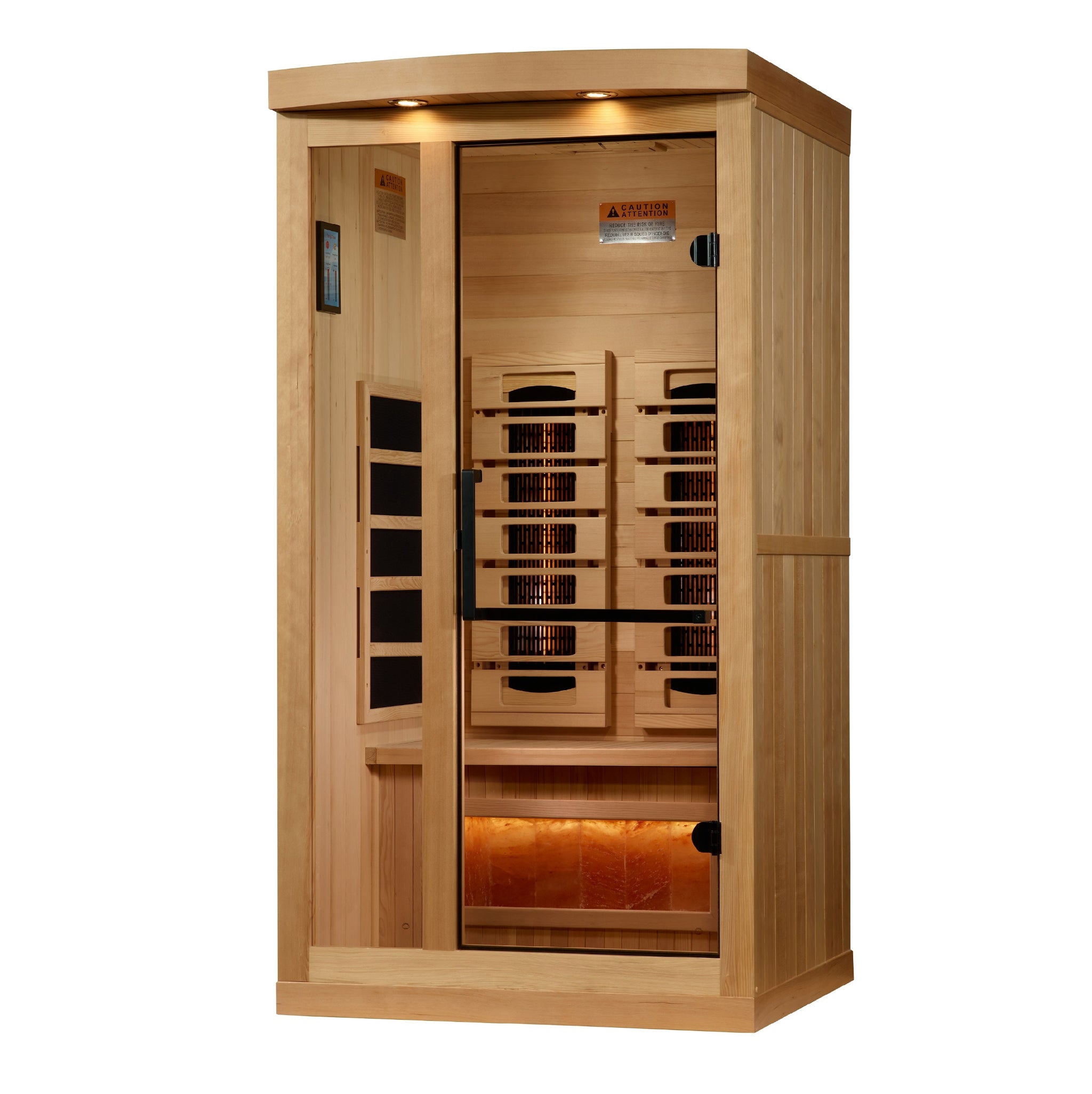 Golden Designs “Reserve Edition” 1 Person Full Spectrum Infrared Sauna w/ Himalayan Salt Bar (GDI-8010-03)